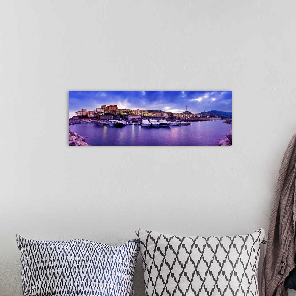 A bohemian room featuring Italy, Calabria, Tyrrhenian coast, Diamante, View from the pier