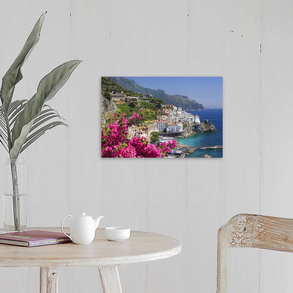 A farmhouse room featuring Italy, Campania, Amalfi Coast, Amalfi, Amalfi overview from Grand Hotel