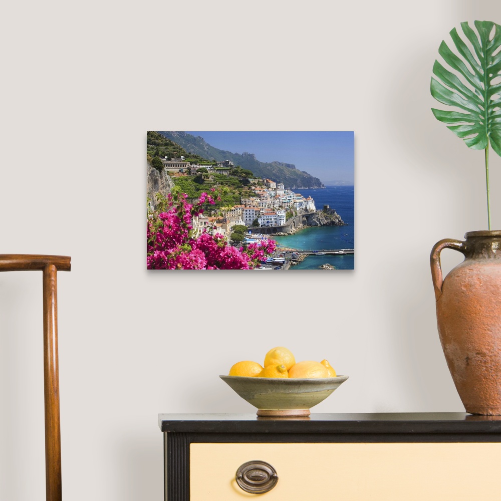 A traditional room featuring Italy, Campania, Amalfi Coast, Amalfi, Amalfi overview from Grand Hotel