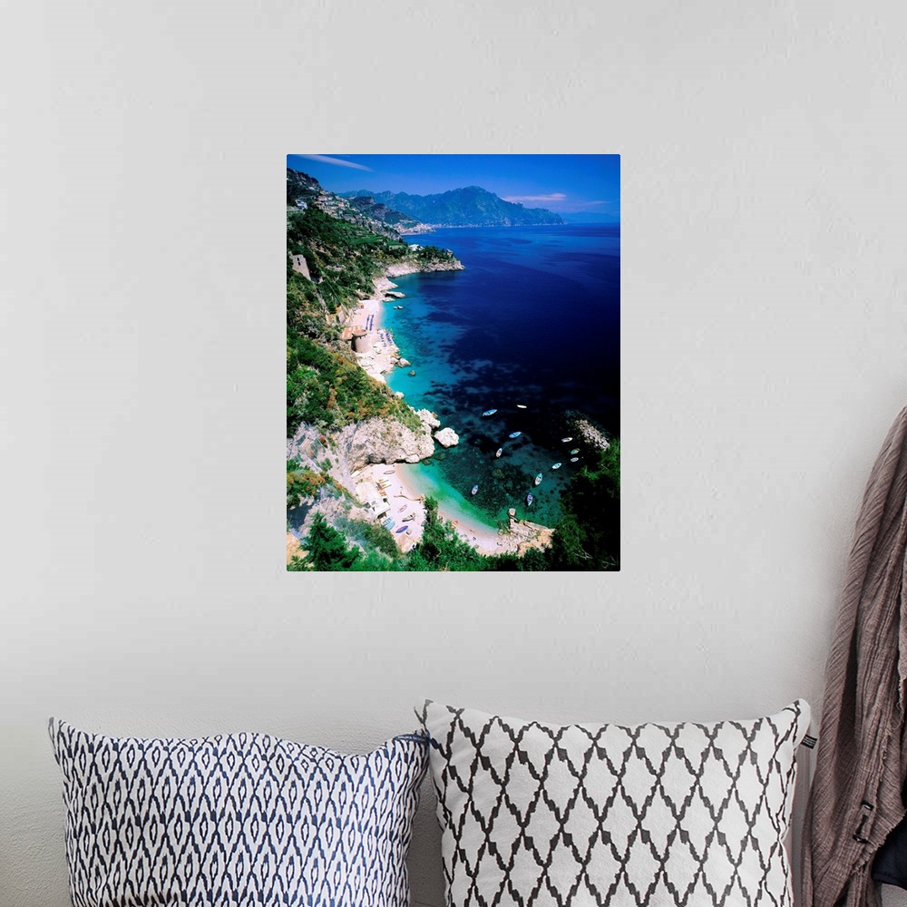 A bohemian room featuring Italy, Campania, Amalfi Coast, Conca dei Marini, coastline