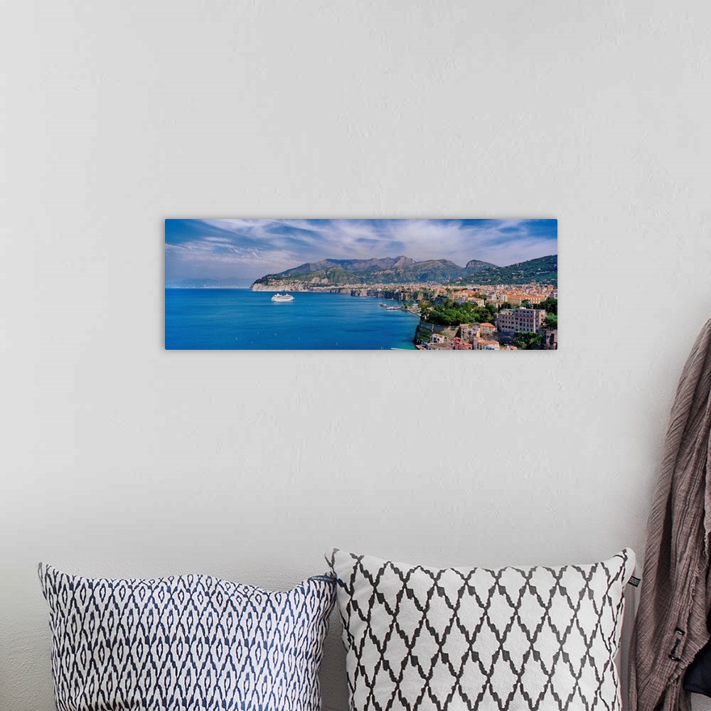 A bohemian room featuring Italy, Campania, Amalfi Coast, Sorrento, View towards Vesuvio volcano