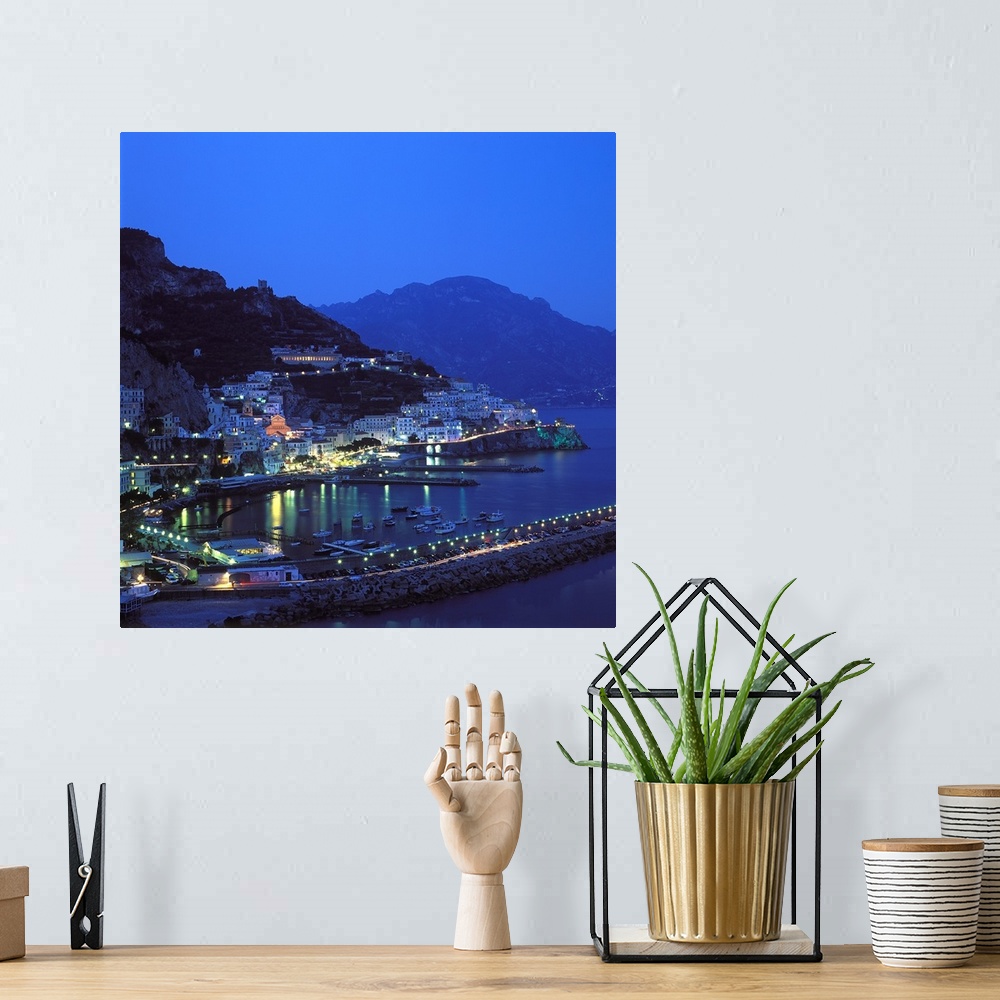 A bohemian room featuring Italy, Campania, Amalfi Coast Town and port