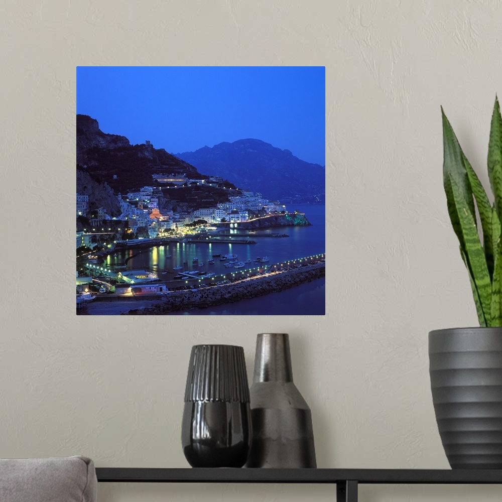 A modern room featuring Italy, Campania, Amalfi Coast Town and port