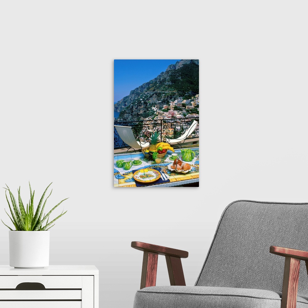 A modern room featuring Italy, Campania, Amalfi Coast, view of Positano