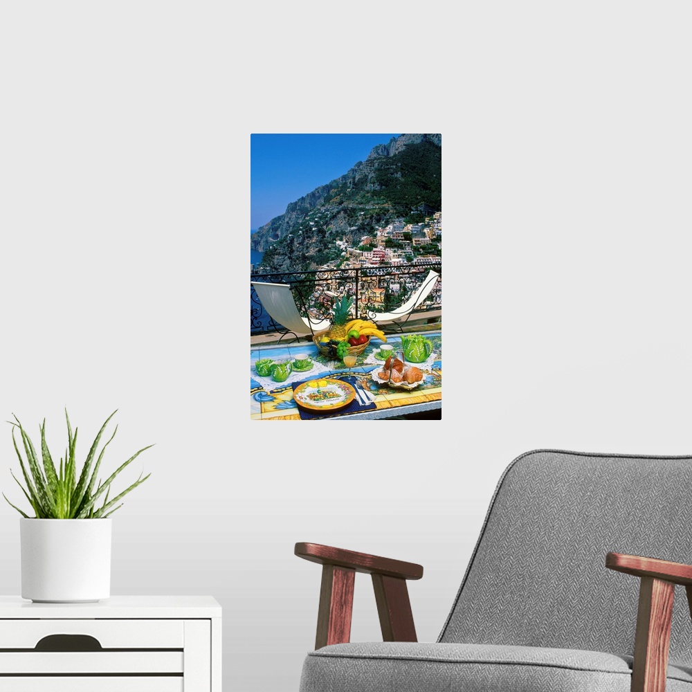 A modern room featuring Italy, Campania, Amalfi Coast, view of Positano