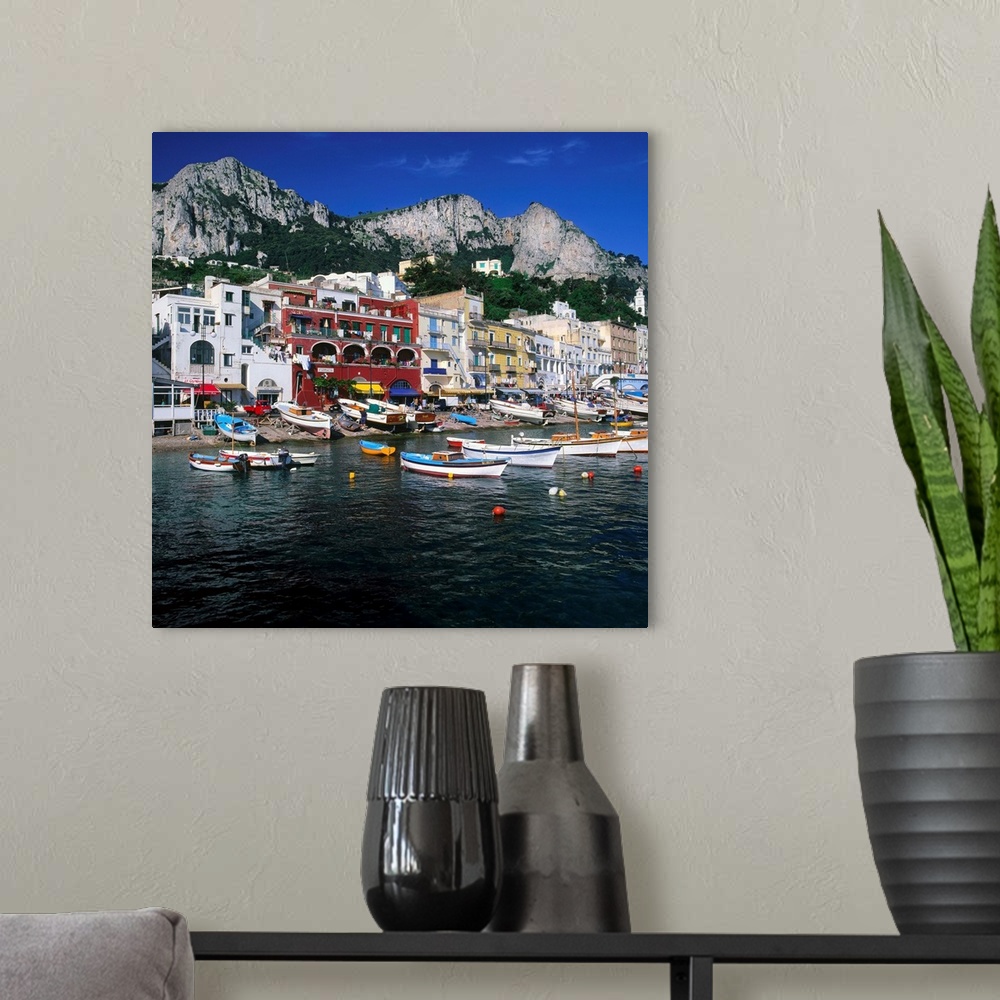 A modern room featuring Italy, Campania, Capri, Marina Grande, harbor