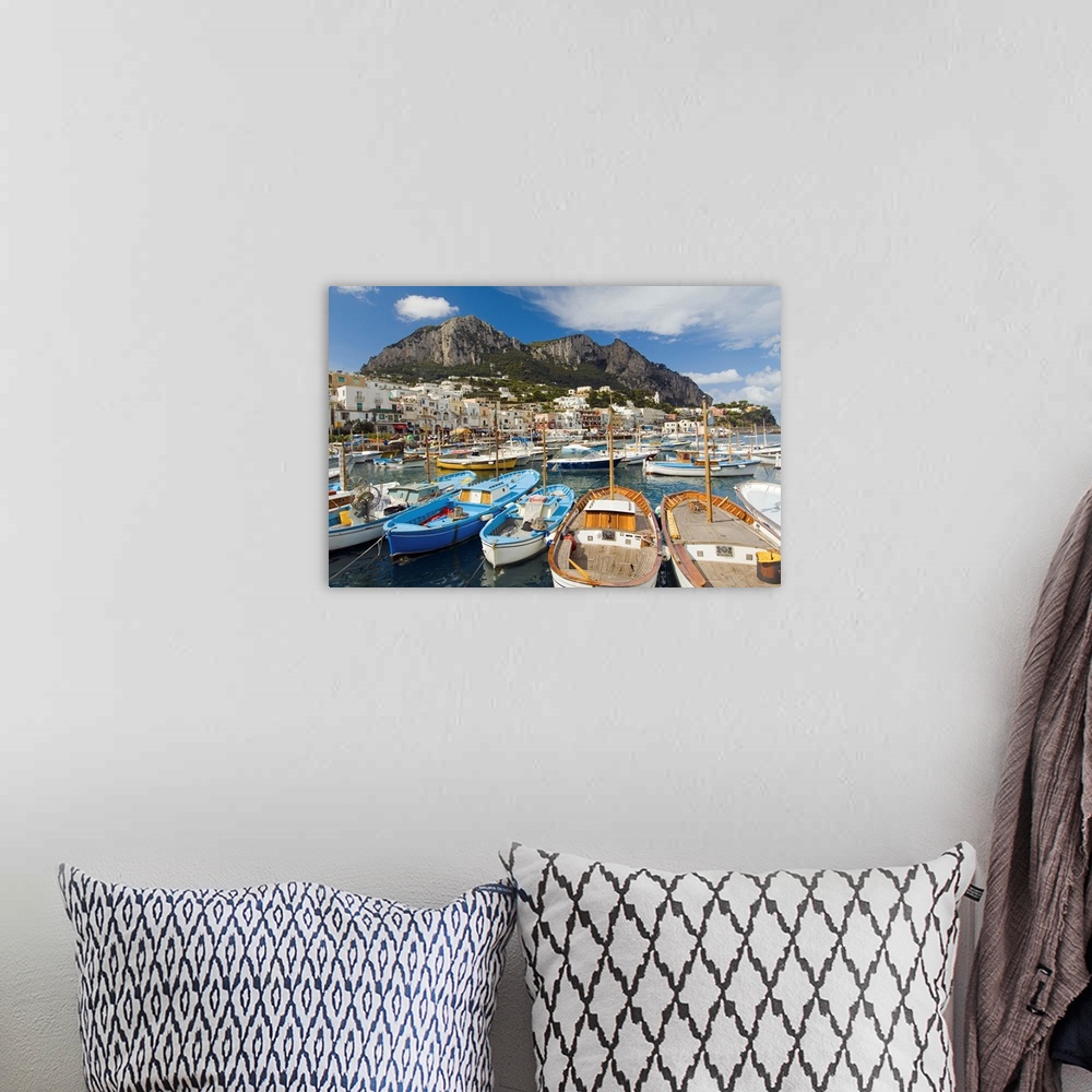 A bohemian room featuring Italy, Campania, Capri, Marina Grande harbor