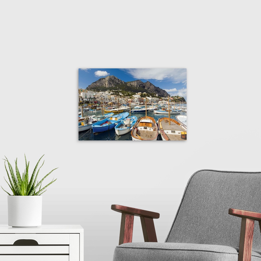 A modern room featuring Italy, Campania, Capri, Marina Grande harbor