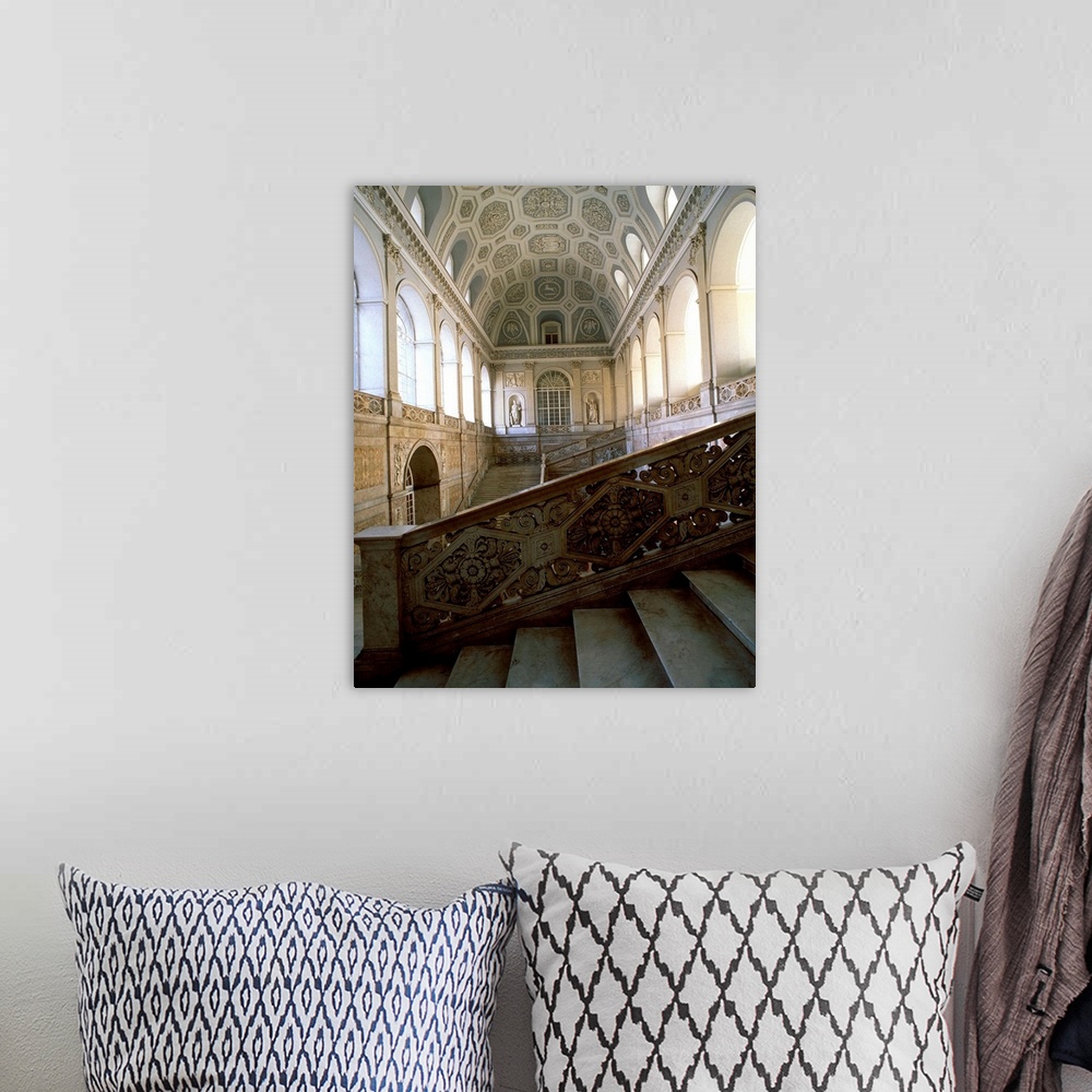 A bohemian room featuring Italy, Campania, Naples, Royal Palace, staircase