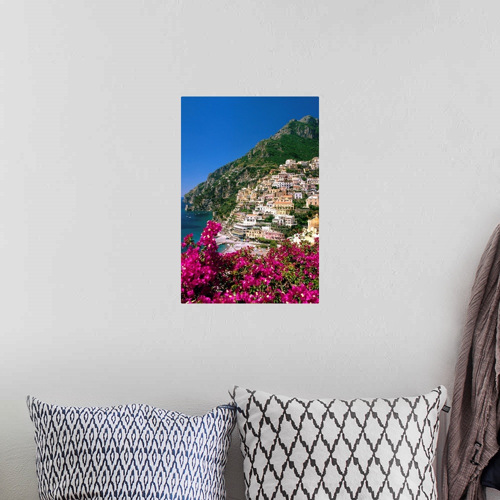 A bohemian room featuring Italy, Campania, Peninsula of Sorrento, Positano, View of the town
