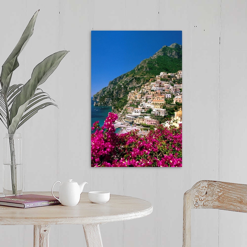 A farmhouse room featuring Italy, Campania, Peninsula of Sorrento, Positano, View of the town