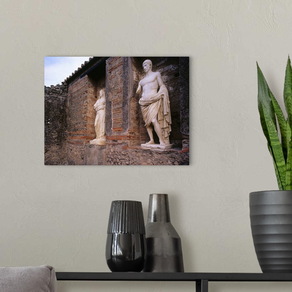 A modern room featuring Italy, Campania, Pompeii, Excavations of Pompeii, roman statue