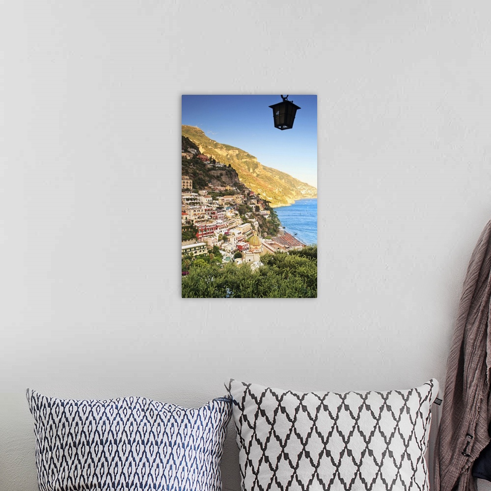 A bohemian room featuring Italy, Campania, Positano, Positano village at sunset