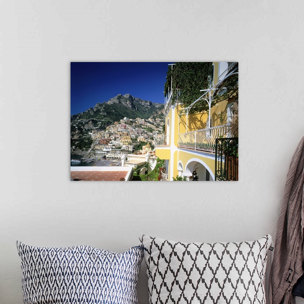 A bohemian room featuring Italy, Campania, Positano, view of town, Amalfi coast