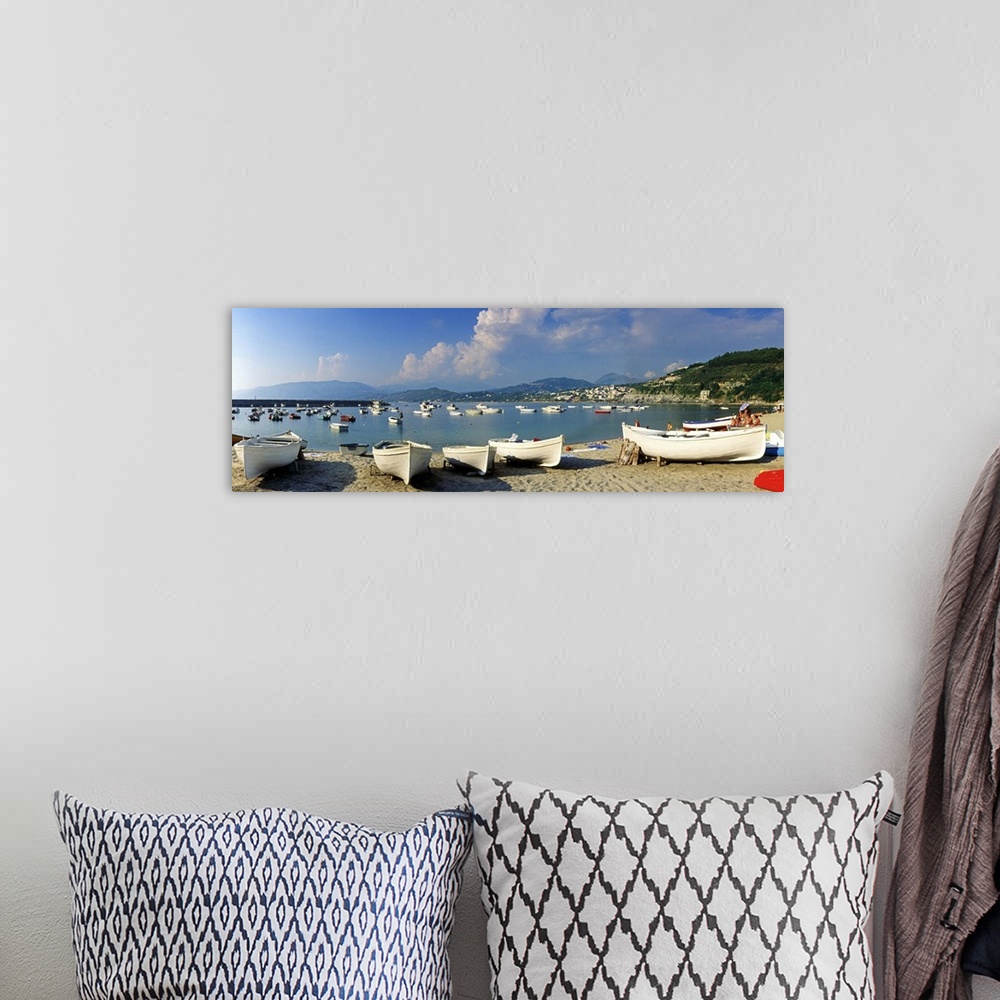 A bohemian room featuring Italy, Campania, Salerno district, coast, Boats on the beach