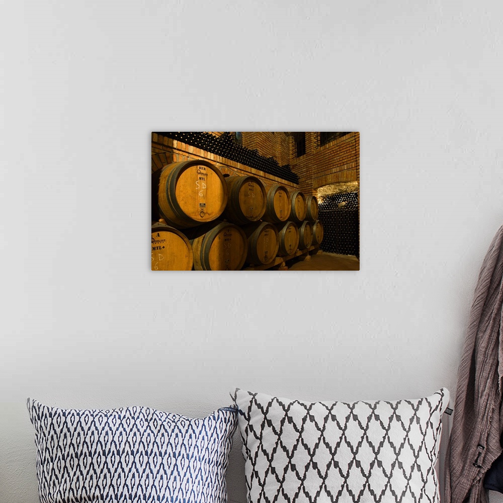 A bohemian room featuring Italy, Campania, Taurasi, Avellino district, Wine cellar
