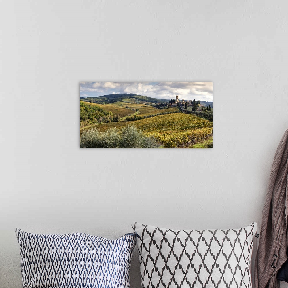 A bohemian room featuring Italy, Tuscany, Firenze district, Chianti, Tavarnelle Val di Pesa, Badia a Passignano.