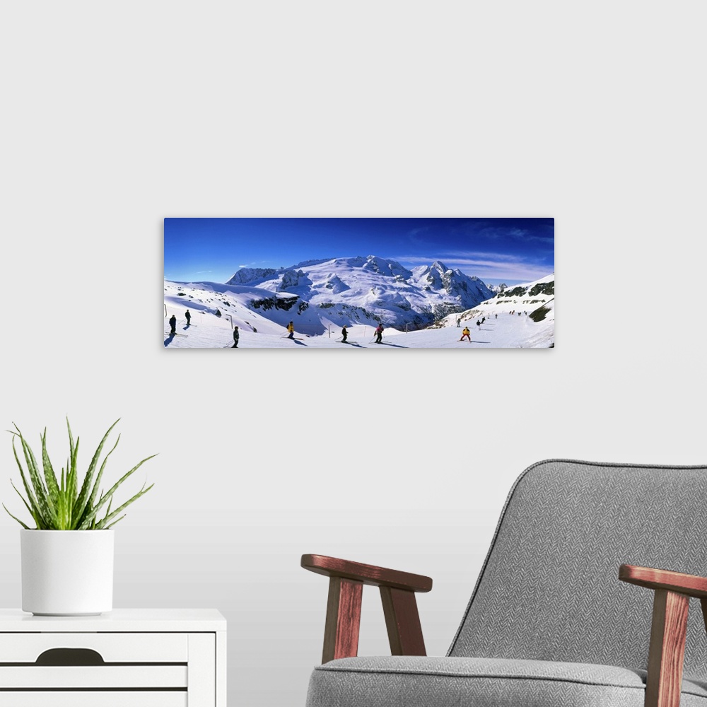 A modern room featuring Italy, Dolomites, Marmolada, Marmolada mountain, ski slope
