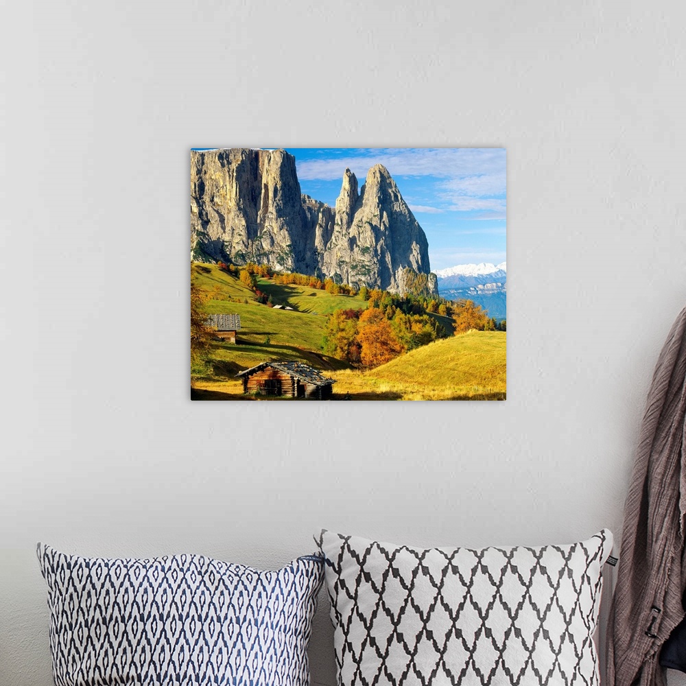 A bohemian room featuring Italy, Dolomites, Swiss Alps (Seiser Alm), view towards Sciliar (Schlern)
