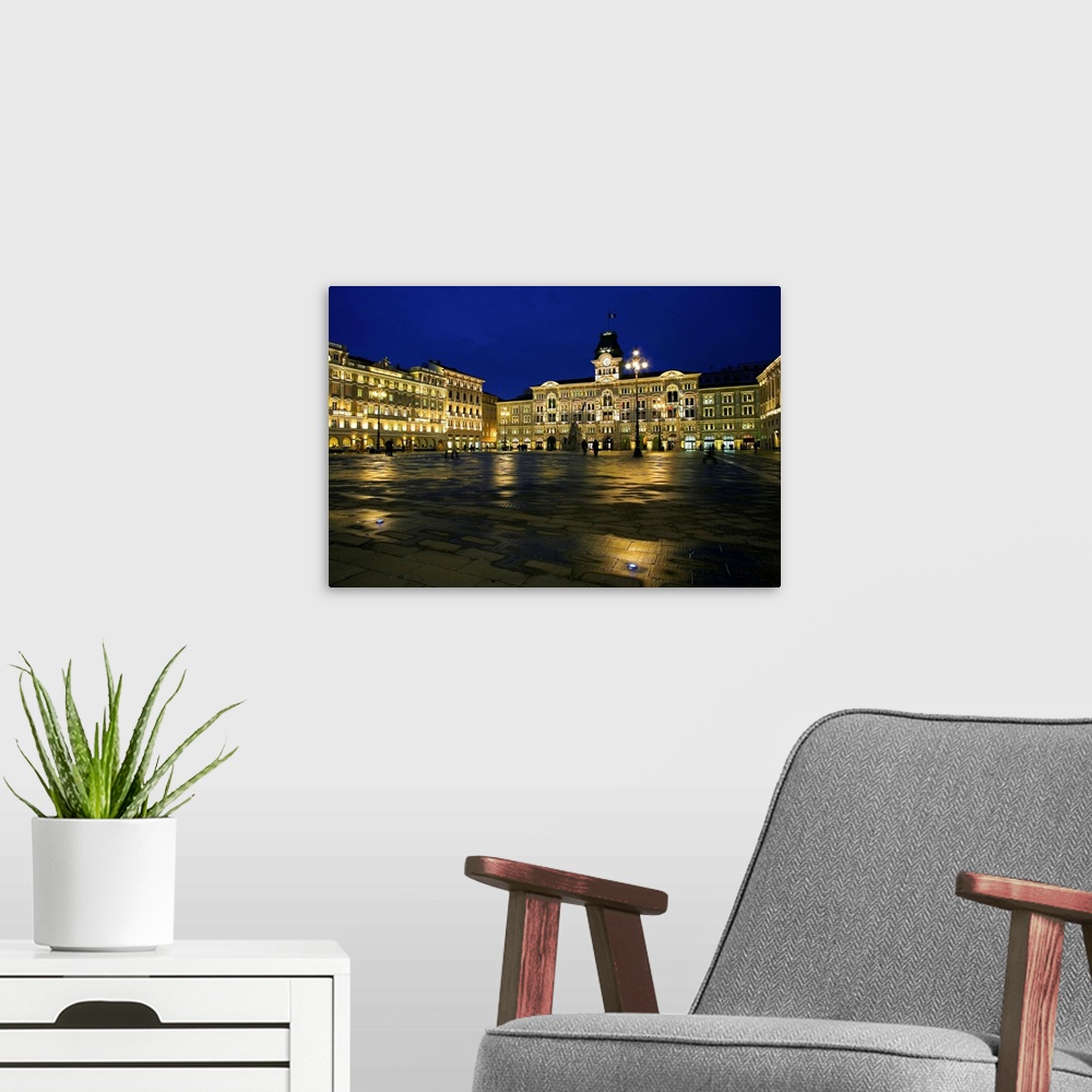 A modern room featuring Italy, Friuli-Venezia Giulia, Adriatic Coast, Trieste, Piazza Unit.. d'Italia and townhall