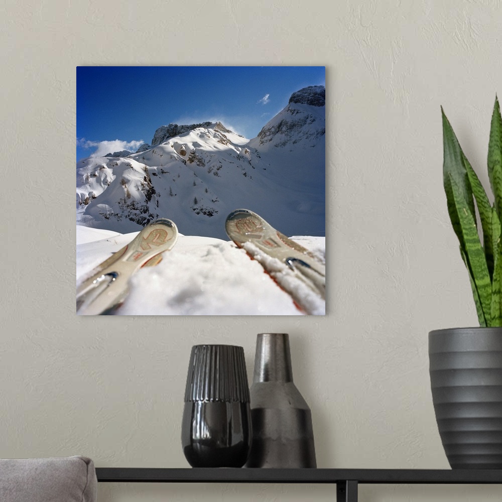 A modern room featuring Italy, Friuli-Venezia Giulia, Sella Nevea, Winterlandscape in the Mont Canin ski area