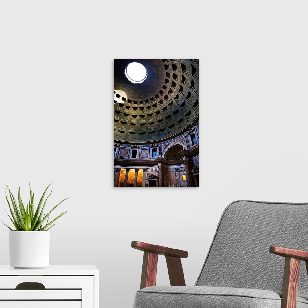 A modern room featuring Italy, Latium, Mediterranean area, Rome, Pantheon, View of the inside