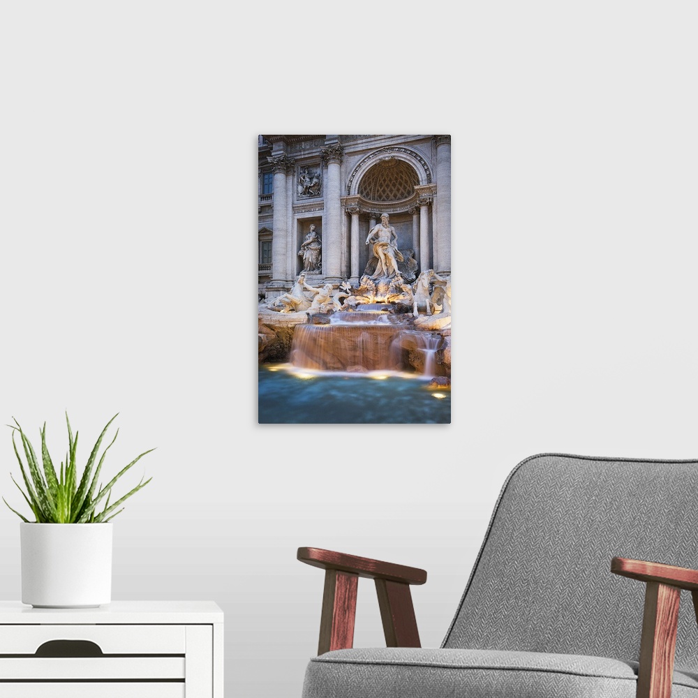 A modern room featuring Italy, Latium, Mediterranean area, Rome, Trevi Fountain