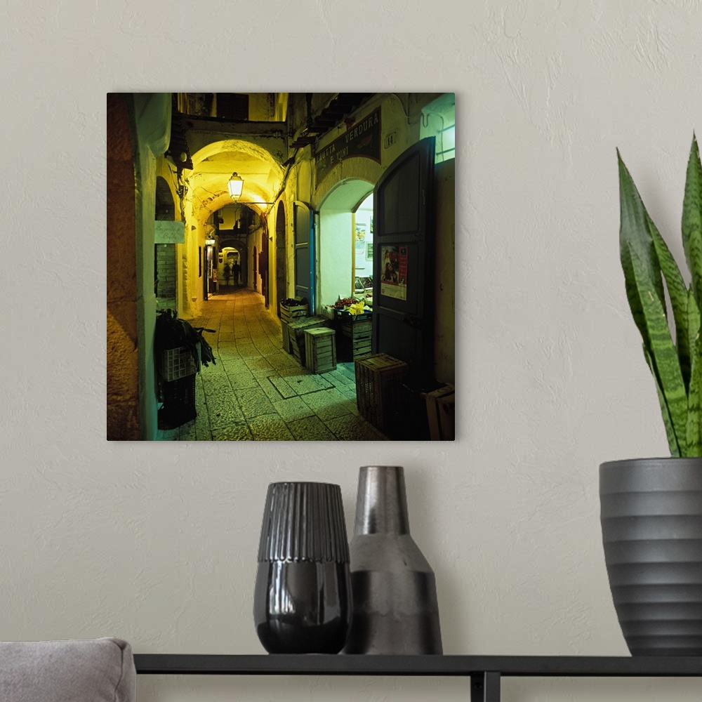 A modern room featuring Italy, Latium, Sperlonga, Alley in the centre of the town