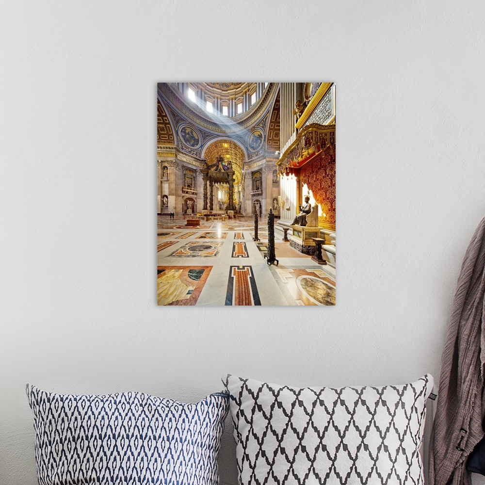 A bohemian room featuring Italy, Latium, Vatican City, Roma district, Rome, Saint Peter's Square, Saint Peter's Basilica