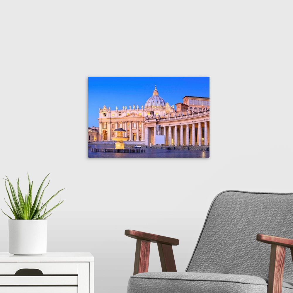A modern room featuring Italy, Latium, Vatican City, Rome, St Peter's Square, St Peter's Basilica