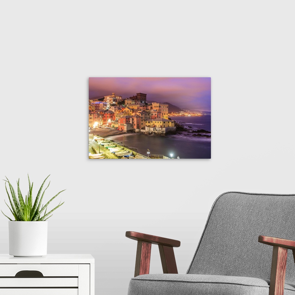 A modern room featuring Italy, Liguria, Mediterranean sea, Ligurian sea, Ligurian Riviera, Genova district, Genoa, Boccad...