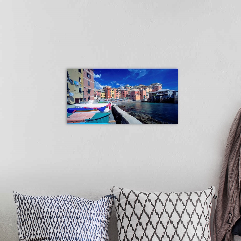 A bohemian room featuring Italy, Liguria, Genoa, Boccadasse, small harbor