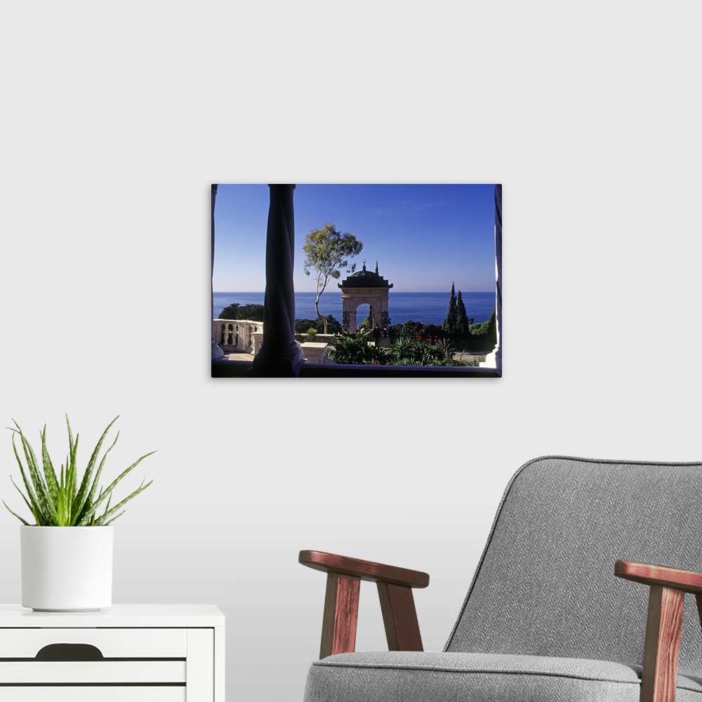 A modern room featuring Italy, Liguria, Ligurian Riviera, Riviera di Ponente, Ventimiglia, La Mortola locality, Villa Han...