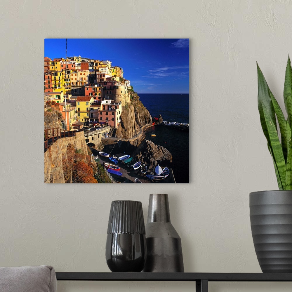 A modern room featuring Italy, Liguria, Manarola
