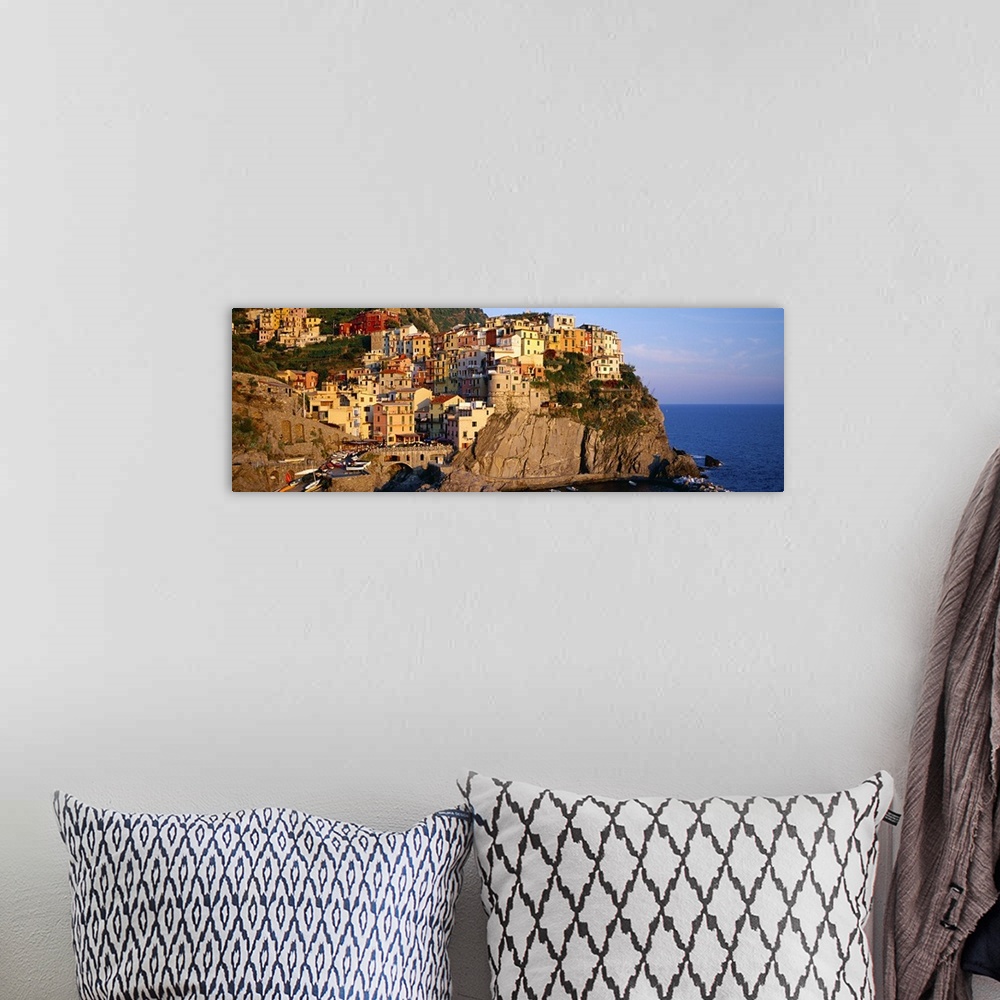 A bohemian room featuring Italy, Liguria, Manarola, view towards the village