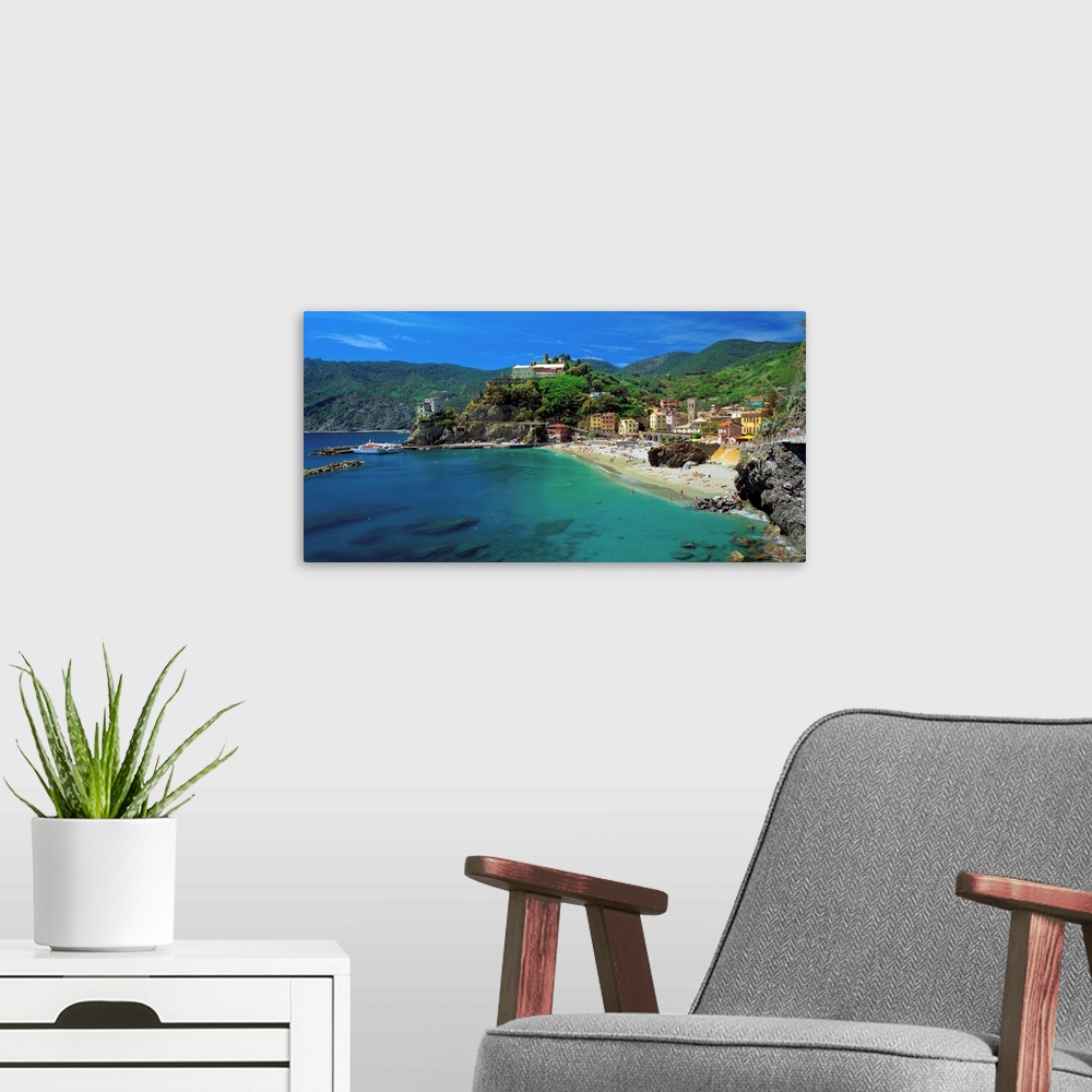 A modern room featuring Italy, Liguria, Monterosso al Mare, beach