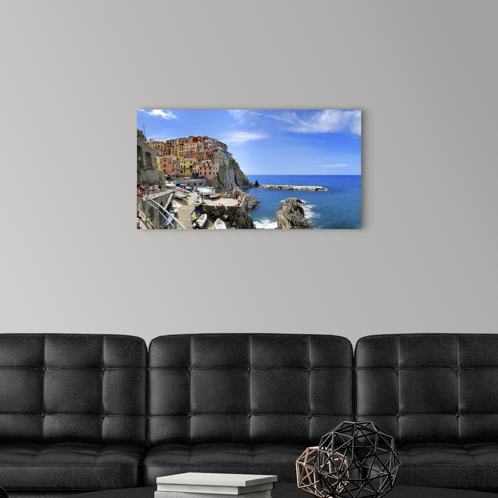 A modern room featuring Italy, Liguria, Riviera di Levante, Cinque Terre, Manarola
