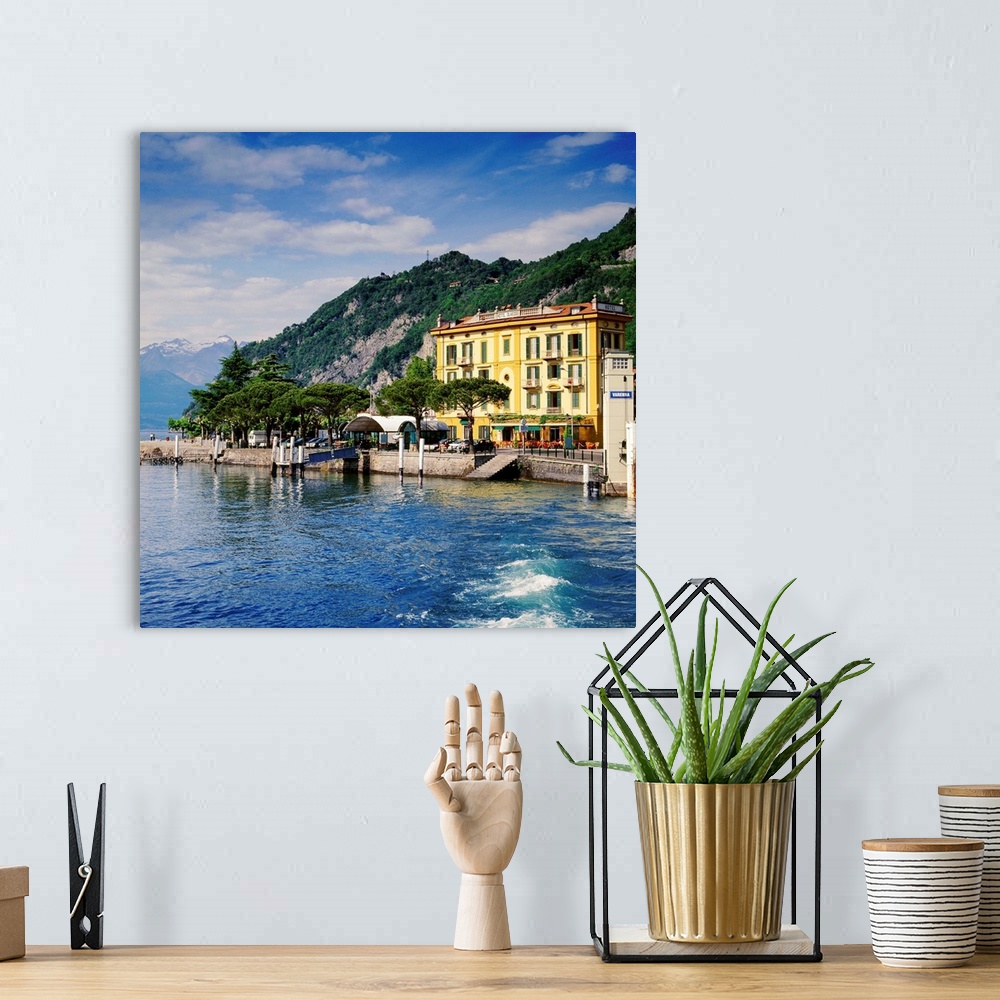A bohemian room featuring Italy, Lombardy, Como Lake, Varenna, Mediterranean area, Como district, Travel Destination, Pier ...