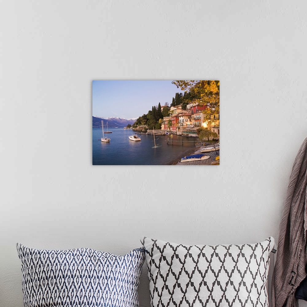 A bohemian room featuring Italy, Lombardy, Lecco district, Como Lake, Varenna