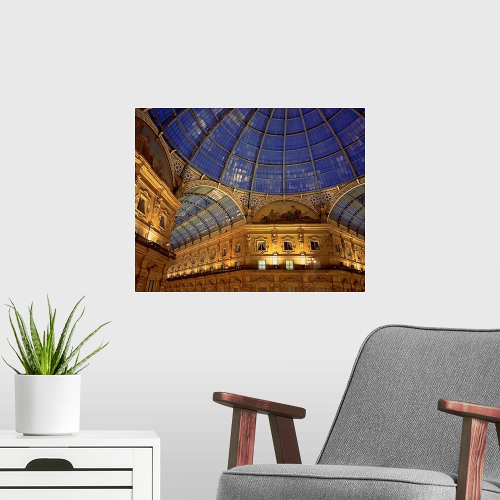 A modern room featuring Italy, Lombardy, Milan, Galleria Vittorio Emanuele II, covered gallery, glass roof