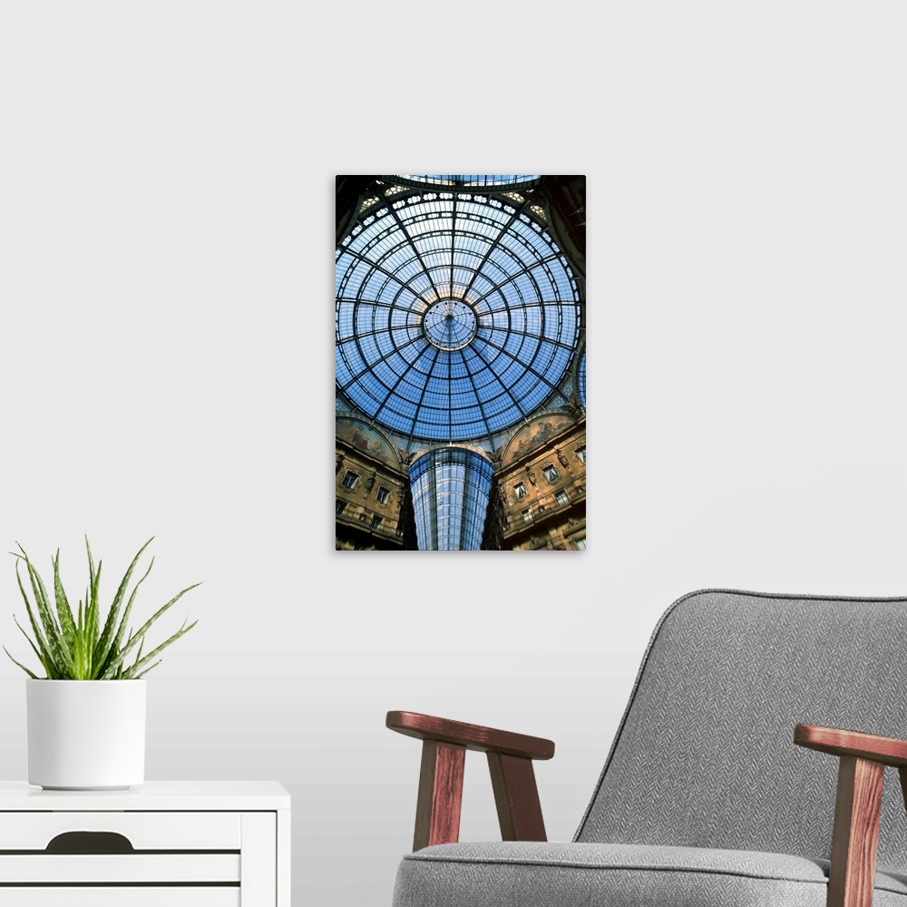A modern room featuring Italy, Lombardy, Milan, Galleria Vittorio Emanuele II, glass roof