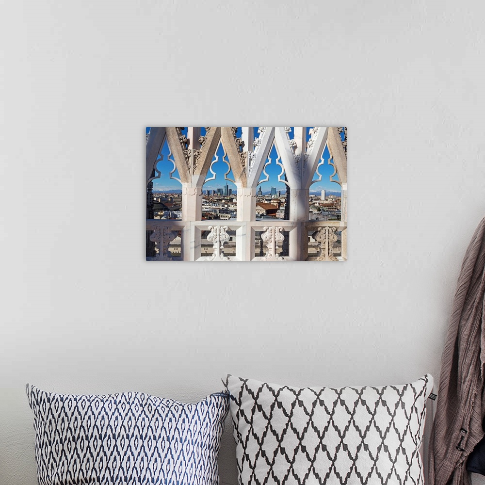A bohemian room featuring Italy, Lombardy, Milano district, Milan, Piazza Duomo, Milan Cathedral, Milan's new skyline (Port...