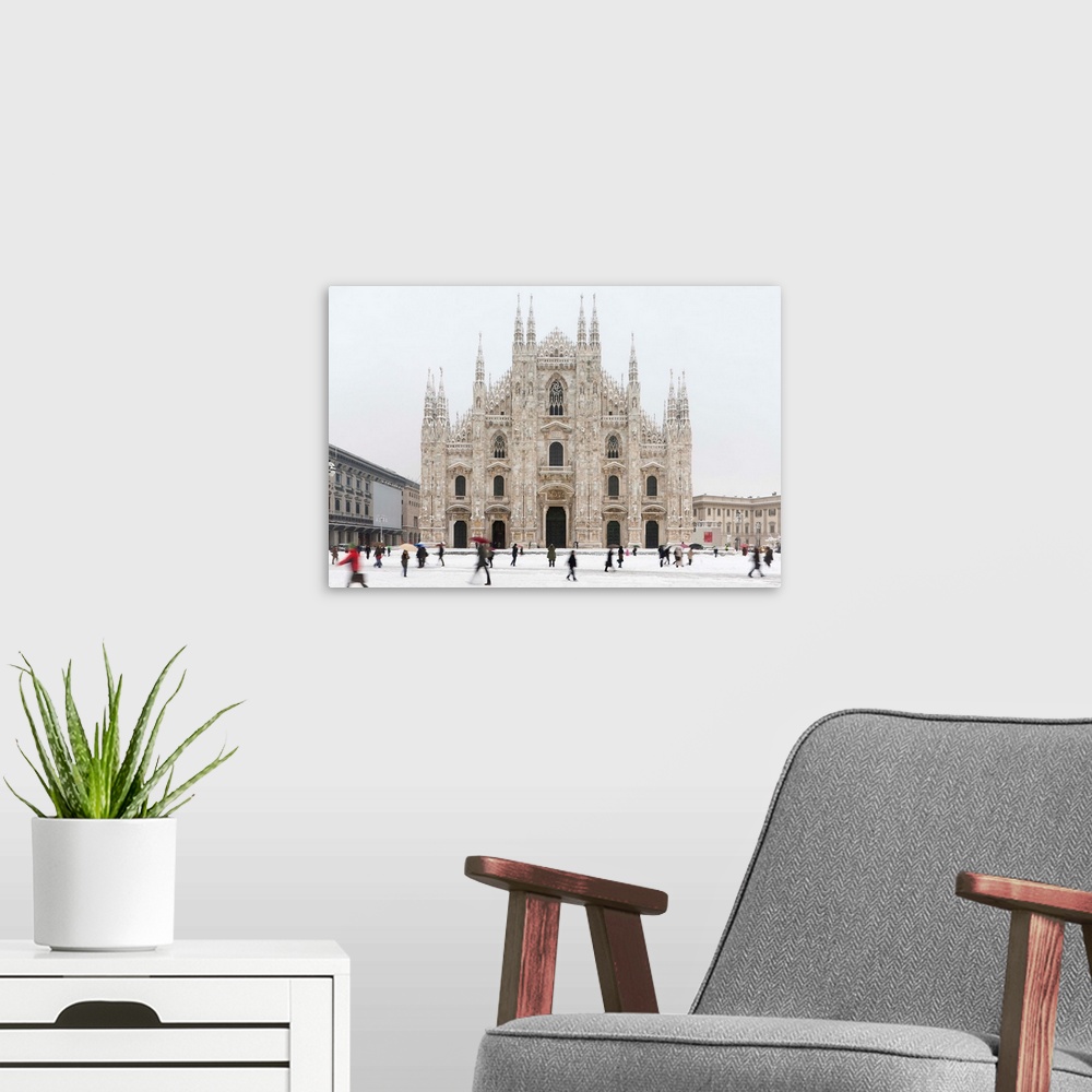 A modern room featuring Italy, Lombardy, Milan, Piazza Duomo, Milan Cathedral