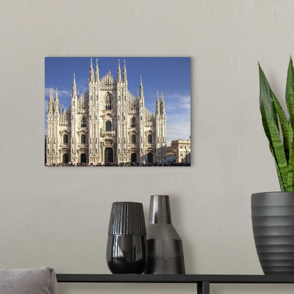 A modern room featuring Italy, Lombardy, Milano district, Milan, Piazza Duomo, Milan Cathedral.
