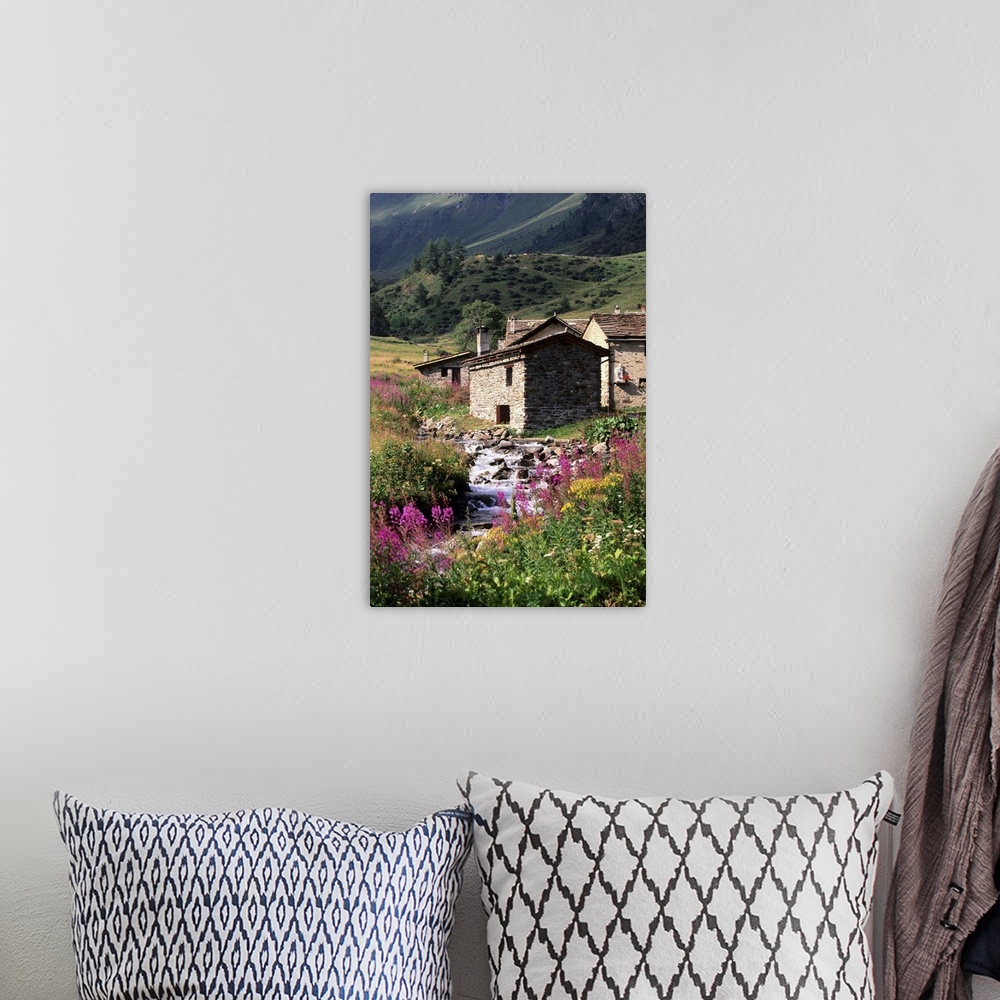 A bohemian room featuring Italy, Lombardy, Stelvio National Park, Alps, Case di Viso