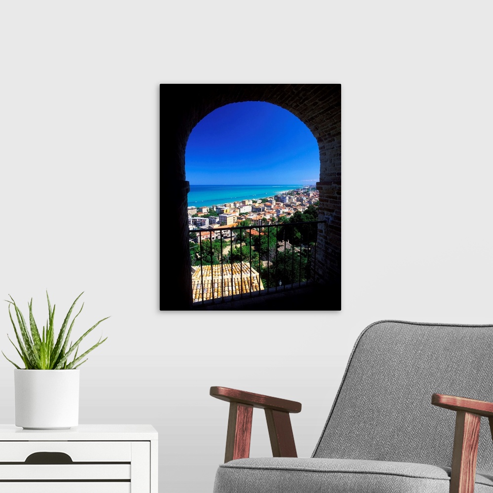 A modern room featuring Italy, Marche, Ascoli Piceno, Grottammare, panorama