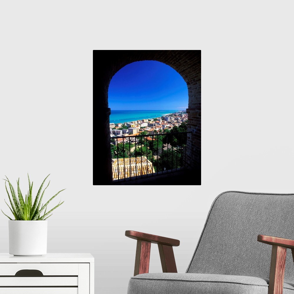 A modern room featuring Italy, Marche, Ascoli Piceno, Grottammare, panorama