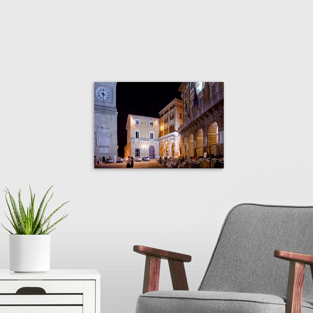 A modern room featuring Italy, Marches, Macerata, Piazza Liberta, Town Hall and Civic Tower