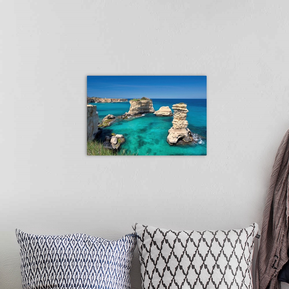 A bohemian room featuring Italy, Marina dei Melendugno, The rocky coast between Sant'Andrea & Torre dell'Orso