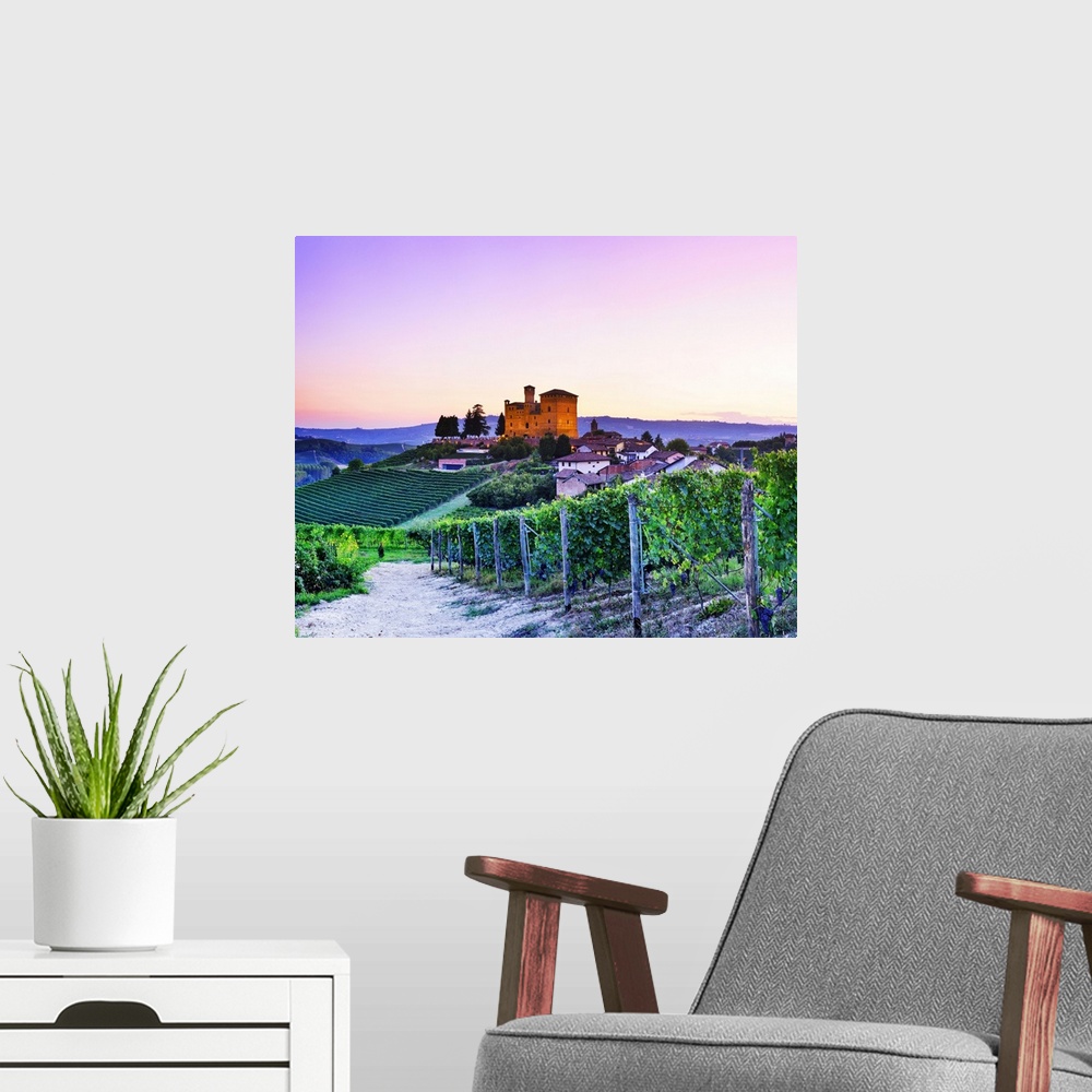A modern room featuring Italy, Piedmont, Cuneo district, Langhe, Grinzane Cavour, The castle